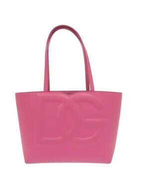Dolce & Gabbana DG Logo Shopping Small Leather Pink Tote Bag &